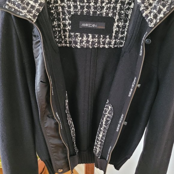 Marc Cain Hooded Virgin Wool Bomber Jacket US 8 - Picture 9 of 16